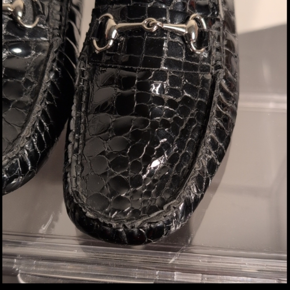 Cole Haan Crocodile Driving Mocs Women's 6.5B Loafers Black D28096 Old Money - Picture 3 of 12